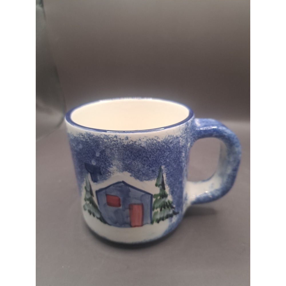 Marketplace Made In Italy Holiday Themed Coffee Mug Cup Blue Spongewear Cottage